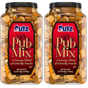 Utz Pub Mix, 42 Oz. Barrel, Savory Snack Mix with a Blend of Crunchy Flavors for a Tasty Party Snack, Resealable Container, Trans-Fat Free and Kosher Certified(42 Ounce (Pack of 2))