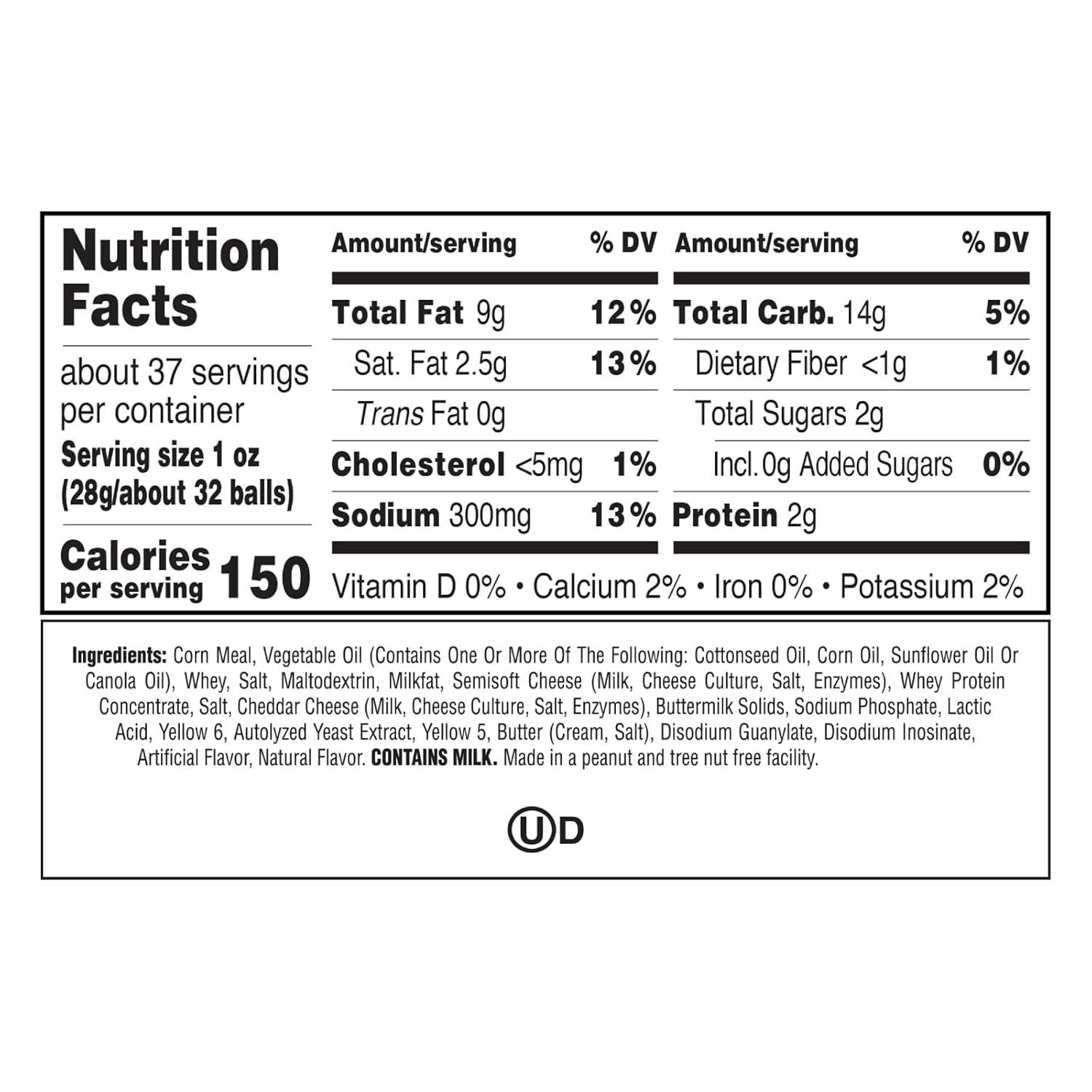 image:imageUtz Cheese Balls Barrel Tasty Snack Baked with Real Cheddar Cheese Delightfully Poppable Party Snack Gluten Cholesterol and TransFat Free Kosher Certified 365 Oz365 Ounce Pack of 2