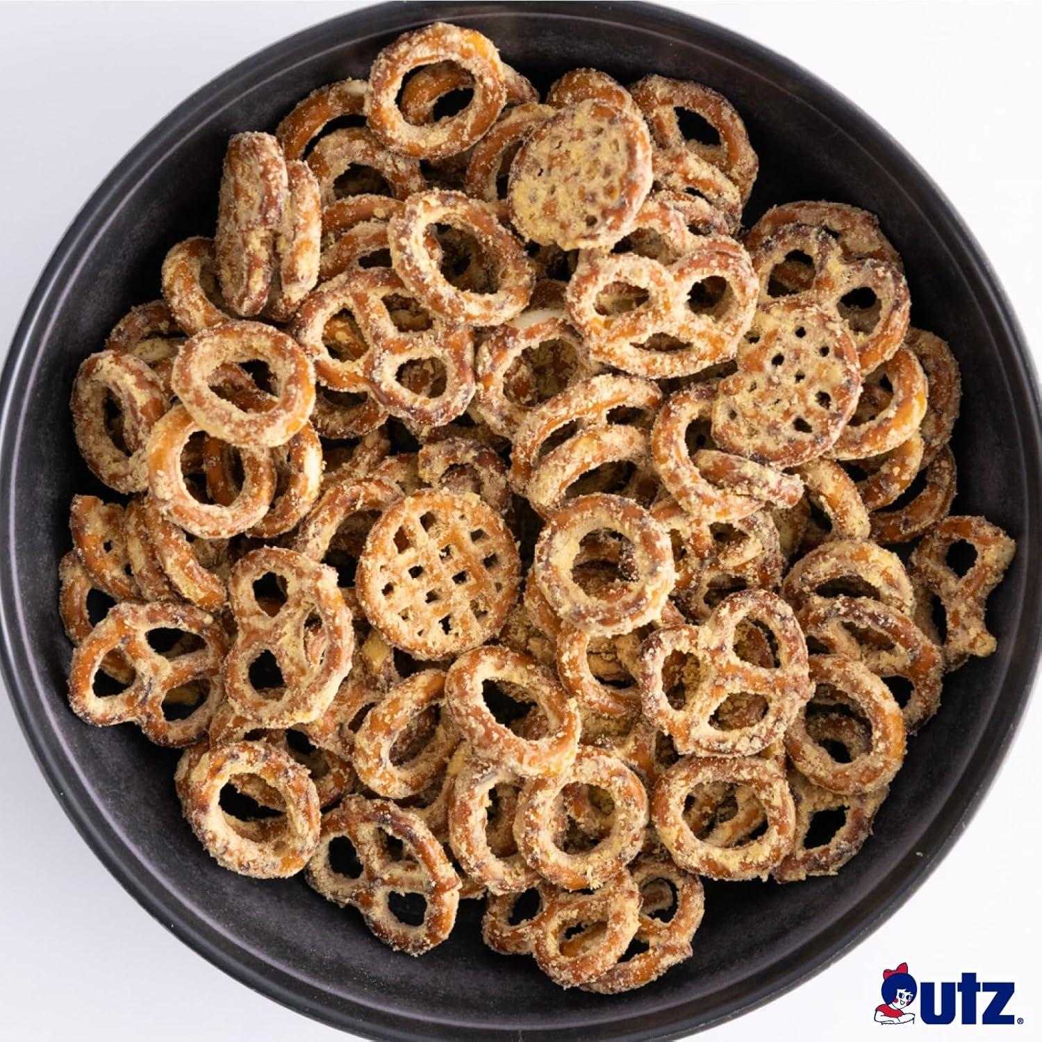 image:imageUtz Mixed Minis Pretzels Mikes Hot Honey 4 oz Pack of 6Garlic Butter