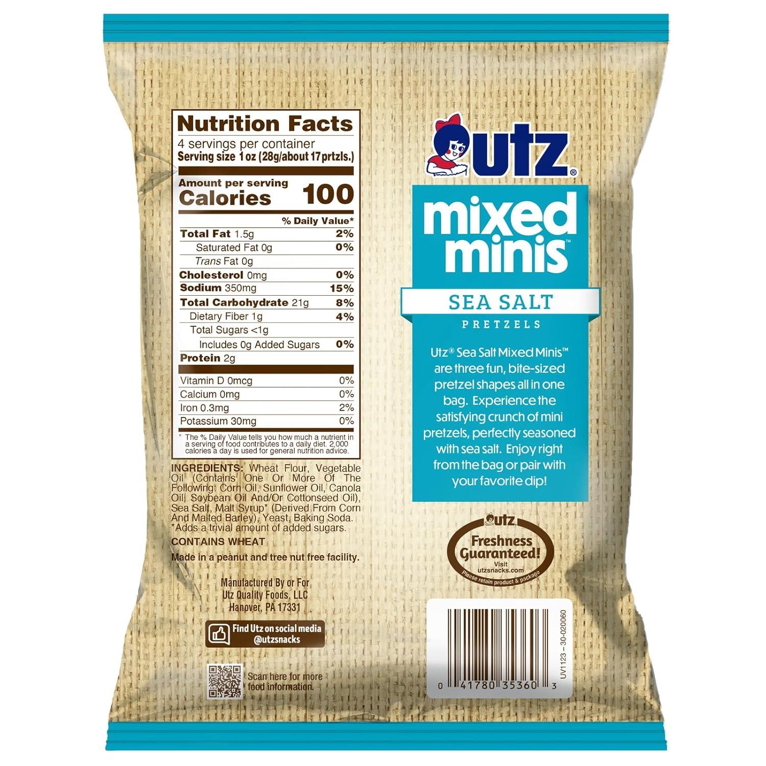 image:imageUtz Mixed Minis Pretzels Mikes Hot Honey 4 oz Pack of 6SeaSalt
