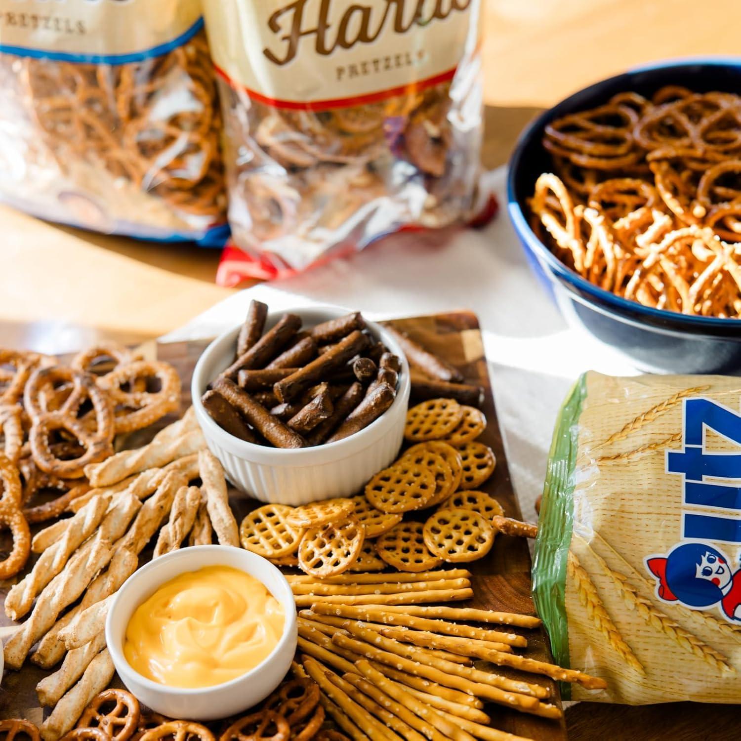 image:imageUtz Old Fashioned Sourdough Hard Pretzels 26 oz Barrel 2 Count Big and Thick Classic Pretzel Twists Crunchy Sourdough Pretzel with Zero Cholesterol BrownSourdough Nuggets