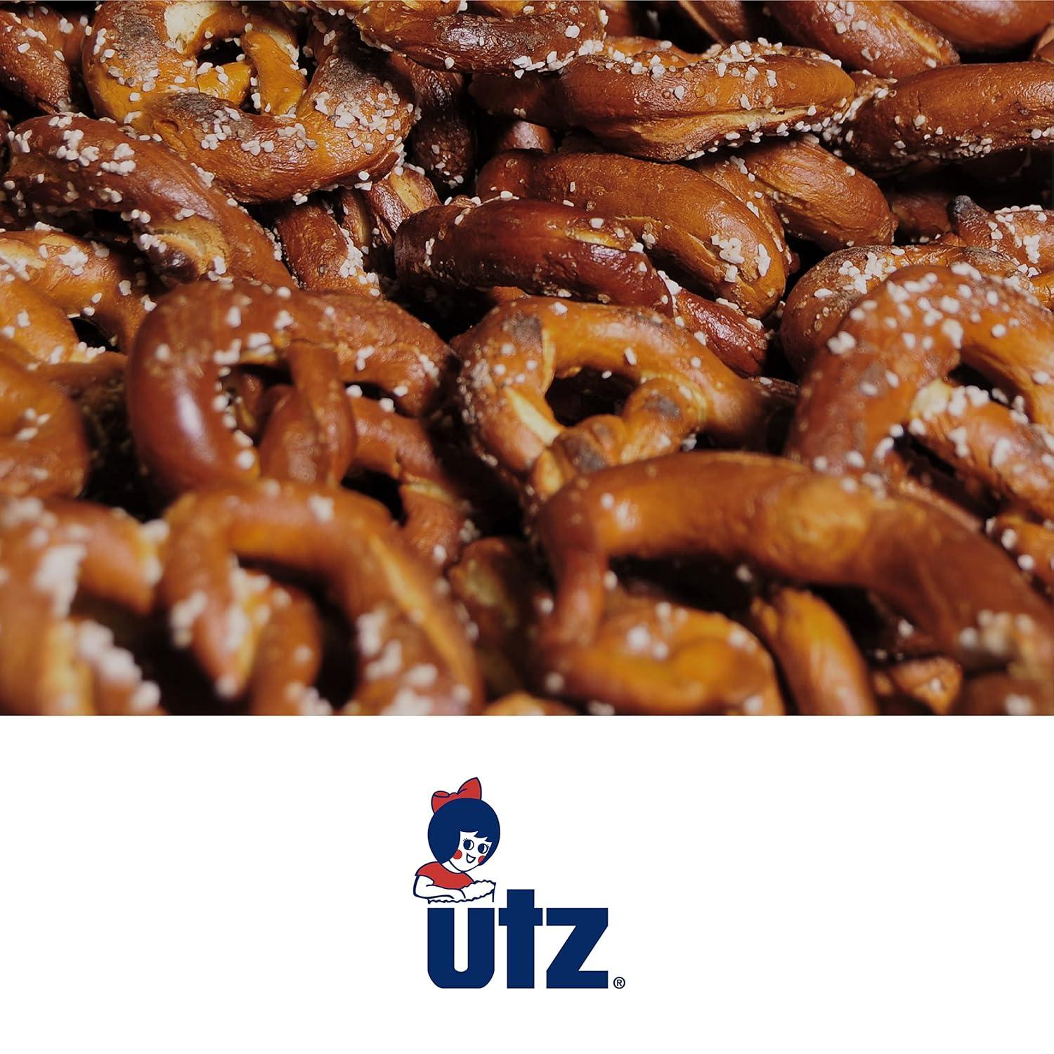 image:imageUtz Old Fashioned Sourdough Hard Pretzels 26 oz Barrel 2 Count Big and Thick Classic Pretzel Twists Crunchy Sourdough Pretzel with Zero Cholesterol BrownSourdough Hards