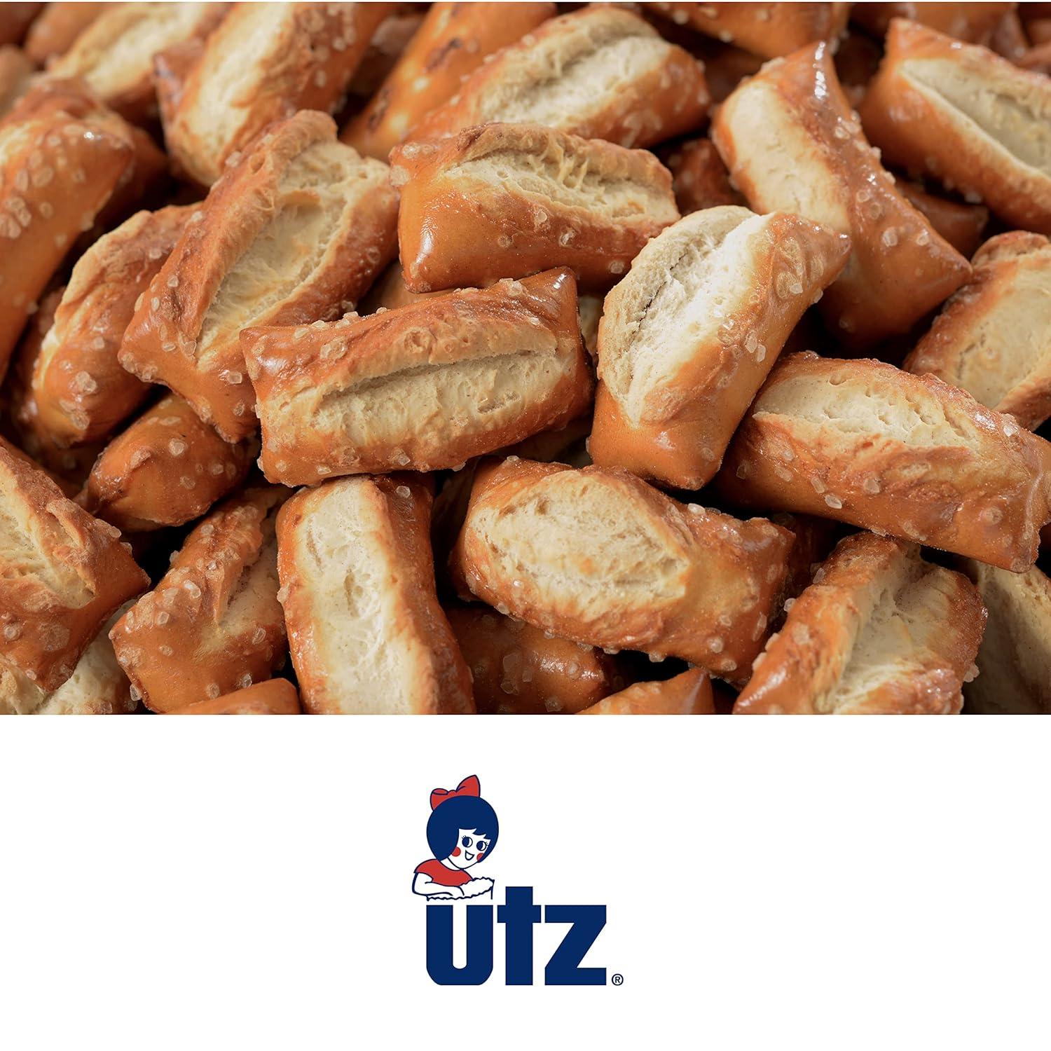 image:imageUtz Old Fashioned Sourdough Hard Pretzels 26 oz Barrel 2 Count Big and Thick Classic Pretzel Twists Crunchy Sourdough Pretzel with Zero Cholesterol BrownSourdough Nuggets