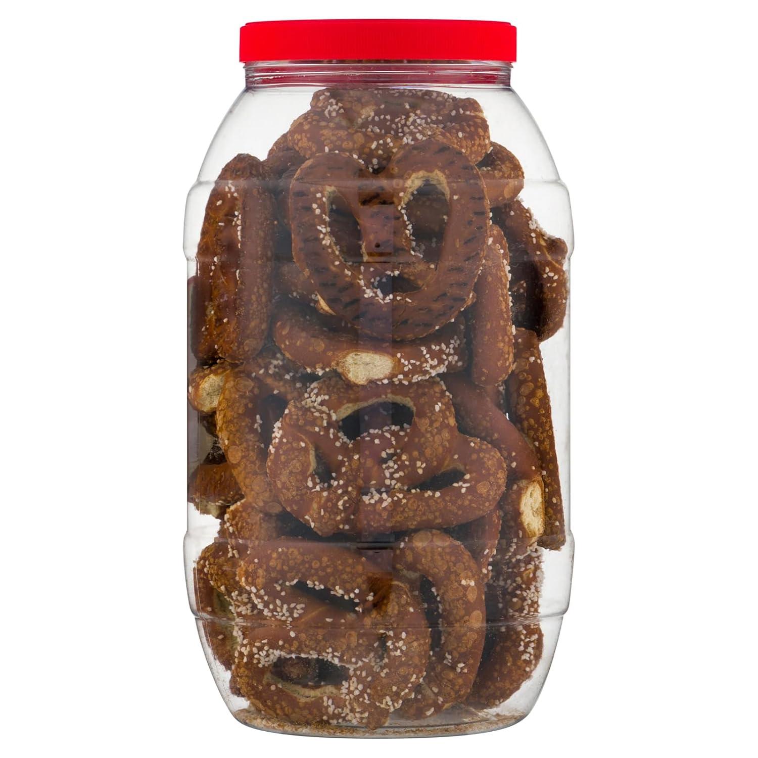 image:imageUtz Old Fashioned Sourdough Hard Pretzels 26 oz Barrel 2 Count Big and Thick Classic Pretzel Twists Crunchy Sourdough Pretzel with Zero Cholesterol BrownSourdough Hards