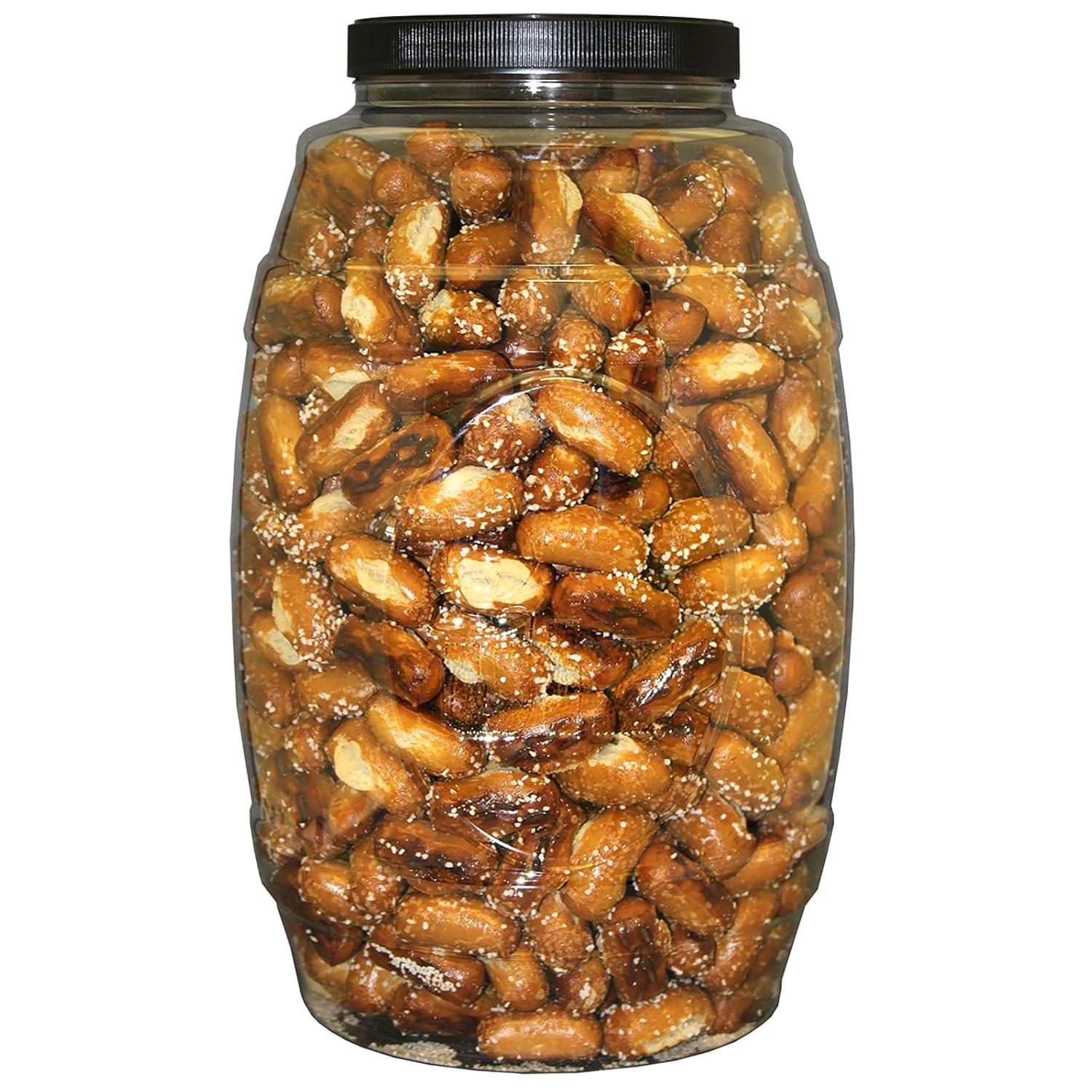 image:imageUtz Old Fashioned Sourdough Hard Pretzels 26 oz Barrel 2 Count Big and Thick Classic Pretzel Twists Crunchy Sourdough Pretzel with Zero Cholesterol BrownSourdough Nuggets