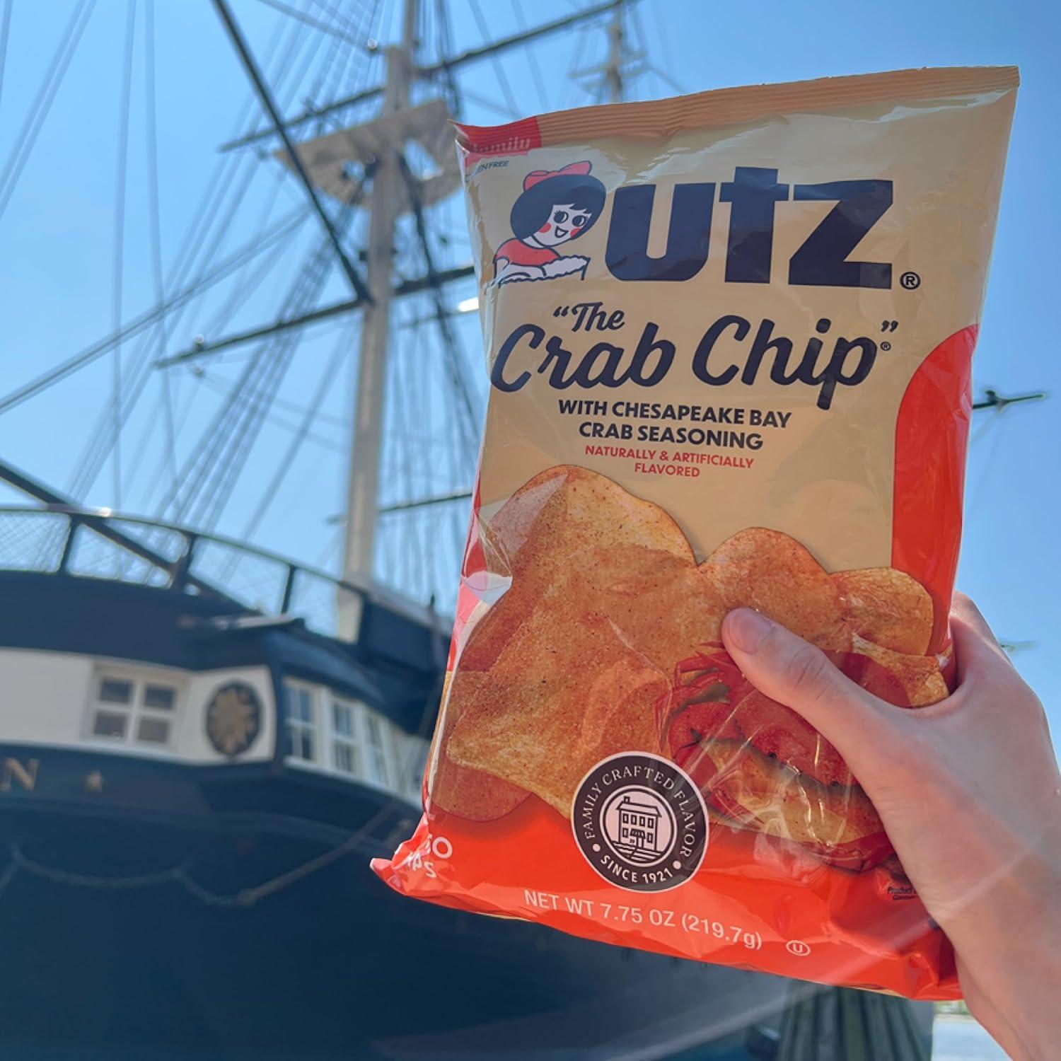 image:imageUtz Ripples Original Crispy Chips Made from Fresh Potatoes 42 Count Crunchy Individual Snacks to Go Gluten Free Snacks brand is Utz variation theme is Flavor that is Ripples Original Size that is 42 Count Pack of 1Crab