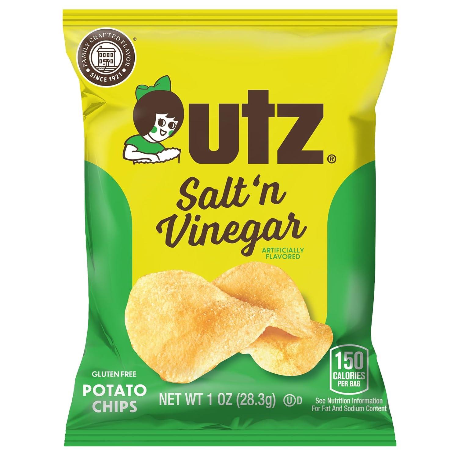 image:imageUtz Ripples Original Crispy Chips Made from Fresh Potatoes 42 Count Crunchy Individual Snacks to Go Gluten Free Snacks brand is Utz variation theme is Flavor that is Ripples Original Size that is 42 Count Pack of 1Salt Vinegar