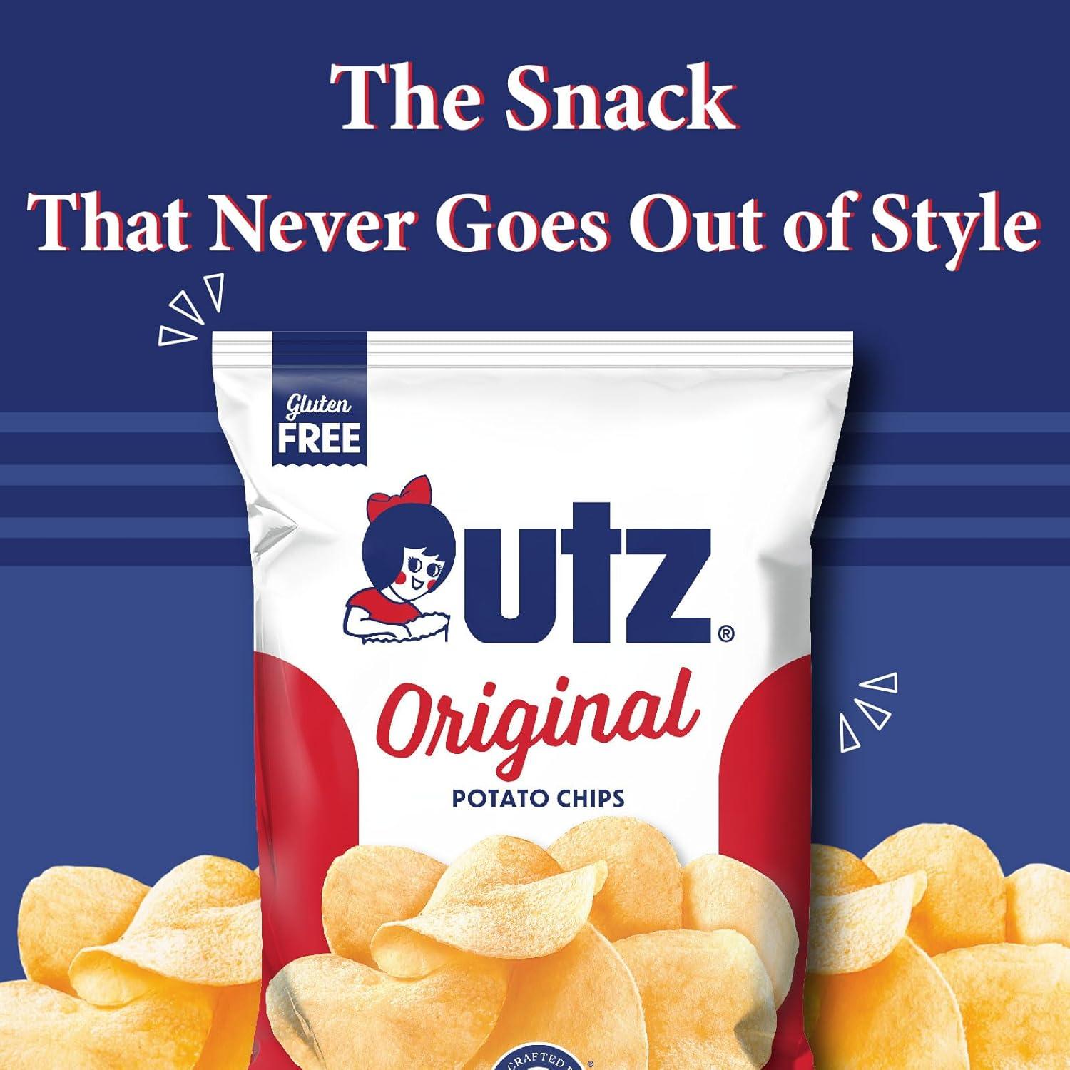 image:imageUtz Ripples Original Crispy Chips Made from Fresh Potatoes 42 Count Crunchy Individual Snacks to Go Gluten Free Snacks brand is Utz variation theme is Flavor that is Ripples Original Size that is 42 Count Pack of 1Original