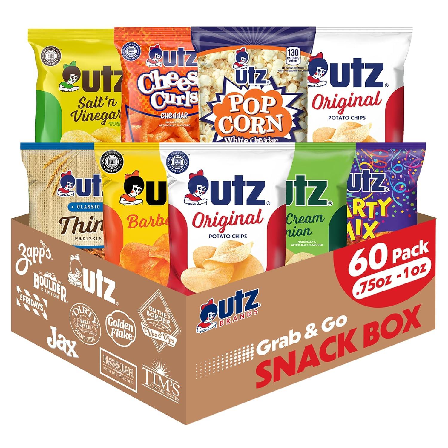 image:imageUtz Variety Pack of 60 Individual Potato Chip Cheese Curl Popcorn amp Pretzel Snacks for OntheGoJumbo Variety Pack