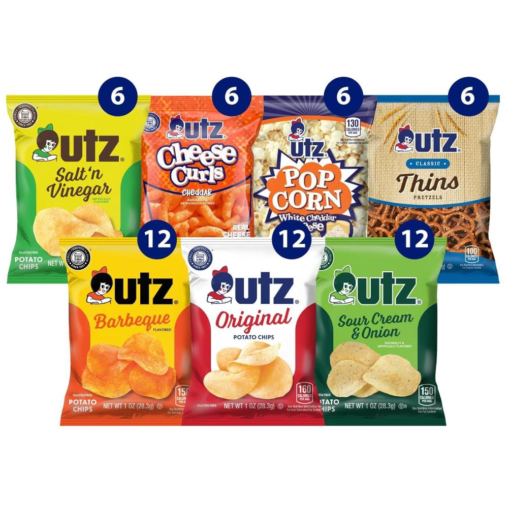 image:imageUtz Variety Pack of 60 Individual Potato Chip Cheese Curl Popcorn amp Pretzel Snacks for OntheGoJumbo Variety Pack