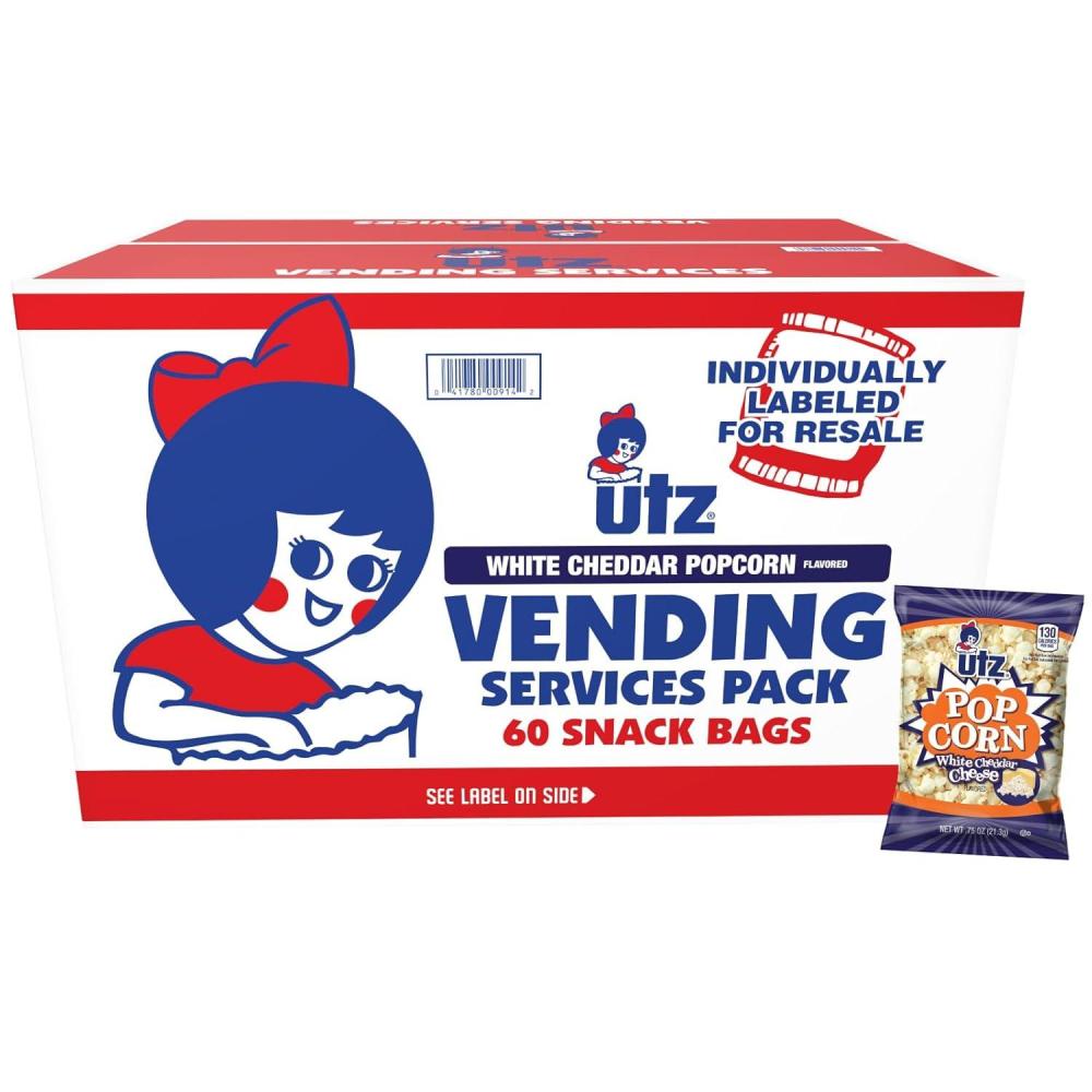 image:imageUtz Variety Pack of 60 Individual Potato Chip Cheese Curl Popcorn amp Pretzel Snacks for OntheGoWhite Cheddar Popcorn