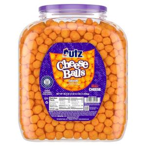Utz Cheese Balls Barrel, Tasty Snack Baked with Real Cheddar Cheese, Delightfully Poppable Party Snack, Gluten, Cholesterol and Trans-Fat Free, Kosher Certified, 36.5 Oz(36.5 Ounce (Pack of 1))