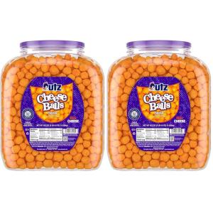 Utz Cheese Balls Barrel, Tasty Snack Baked with Real Cheddar Cheese, Delightfully Poppable Party Snack, Gluten, Cholesterol and Trans-Fat Free, Kosher Certified, 36.5 Oz(36.5 Ounce (Pack of 2))