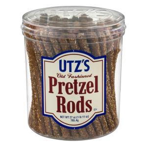 Utz Old Fashioned Pretzel Rods – 27 oz. Barrel – Thick, Crunchy Pretzel Rod, Perfect for Dipping and Snacks, Zero Cholesterol Snack Food