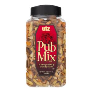 Utz Pub Mix Barrel – Savory Snack Mix, Blend of Crunchy Flavors for a Tasty Party Snack, SAVORY FLAVOR, 2.75 Pound