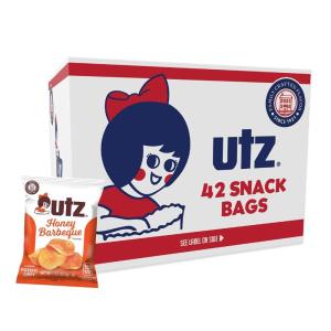 Utz Ripples Original Crispy Chips Made from Fresh Potatoes, 42 Count, Crunchy Individual Snacks to Go, Gluten Free Snacks, brand is Utz, variation theme is Flavor that is Ripples Original, Size that is 42 Count (Pack of 1).(Honey Barbecue)