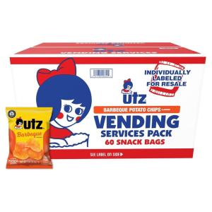 Utz Variety Pack of 60 Individual Potato Chip, Cheese Curl, Popcorn & Pretzel Snacks for On-the-Go(BBQ Chips)
