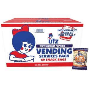 Utz Variety Pack of 60 Individual Potato Chip, Cheese Curl, Popcorn & Pretzel Snacks for On-the-Go(White Cheddar Popcorn)