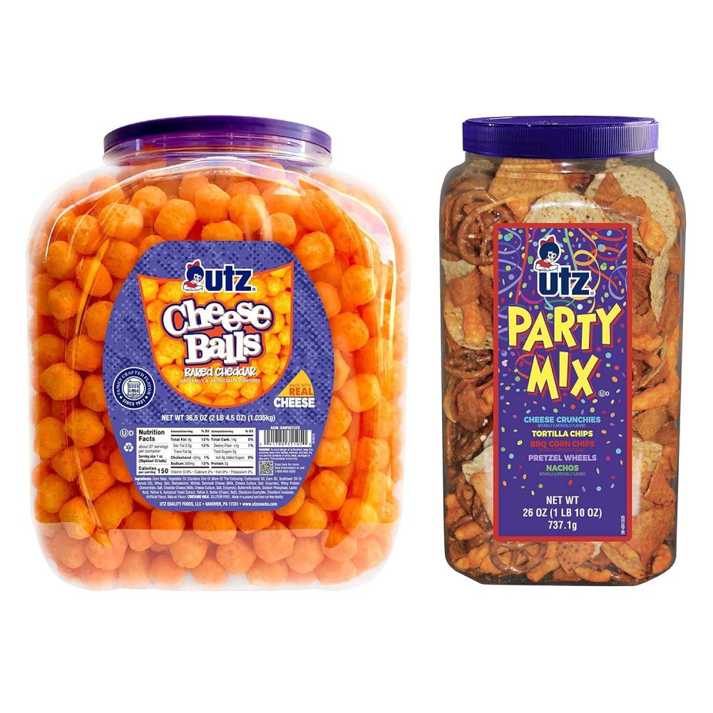 image:imageUtz Party Bundle 365oz Cheese ball 26oz Party mix barrels