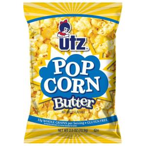 Utz Butter Popcorn – 14 Count, 2.5 oz Bags – Classic Buttery Flavor and Light Crunch – Snack Pack for Movie Nights, Lunches, and On-the-Go Snacking