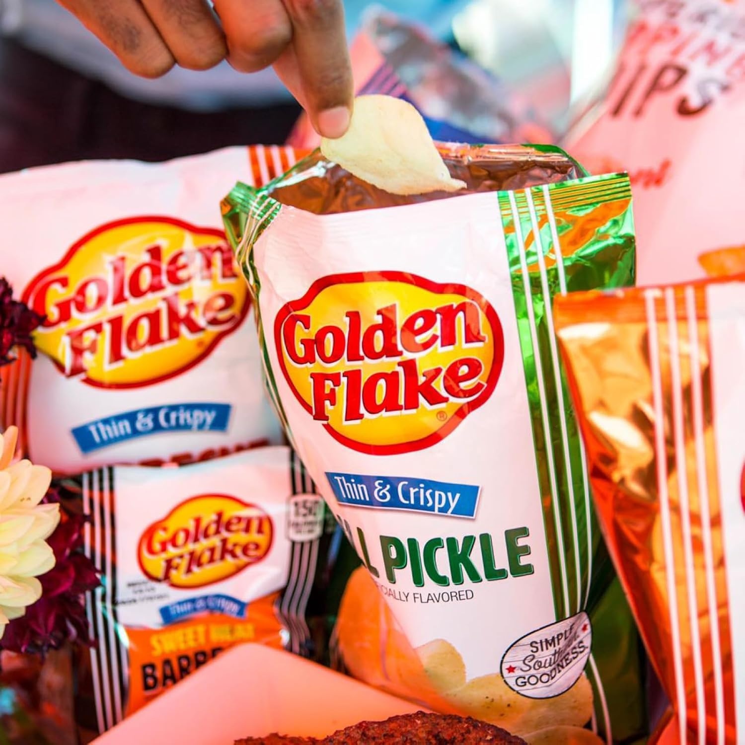 image:imageUtz Brands Big Flavor Box 30 Count Variety of Bold Tangy and Savory Chips Zapps Voodoo Ripples Sour Cream amp Onion Salt amp Vinegar Golden Flake Sweet Heat BBQ and Dill Pickle Chips