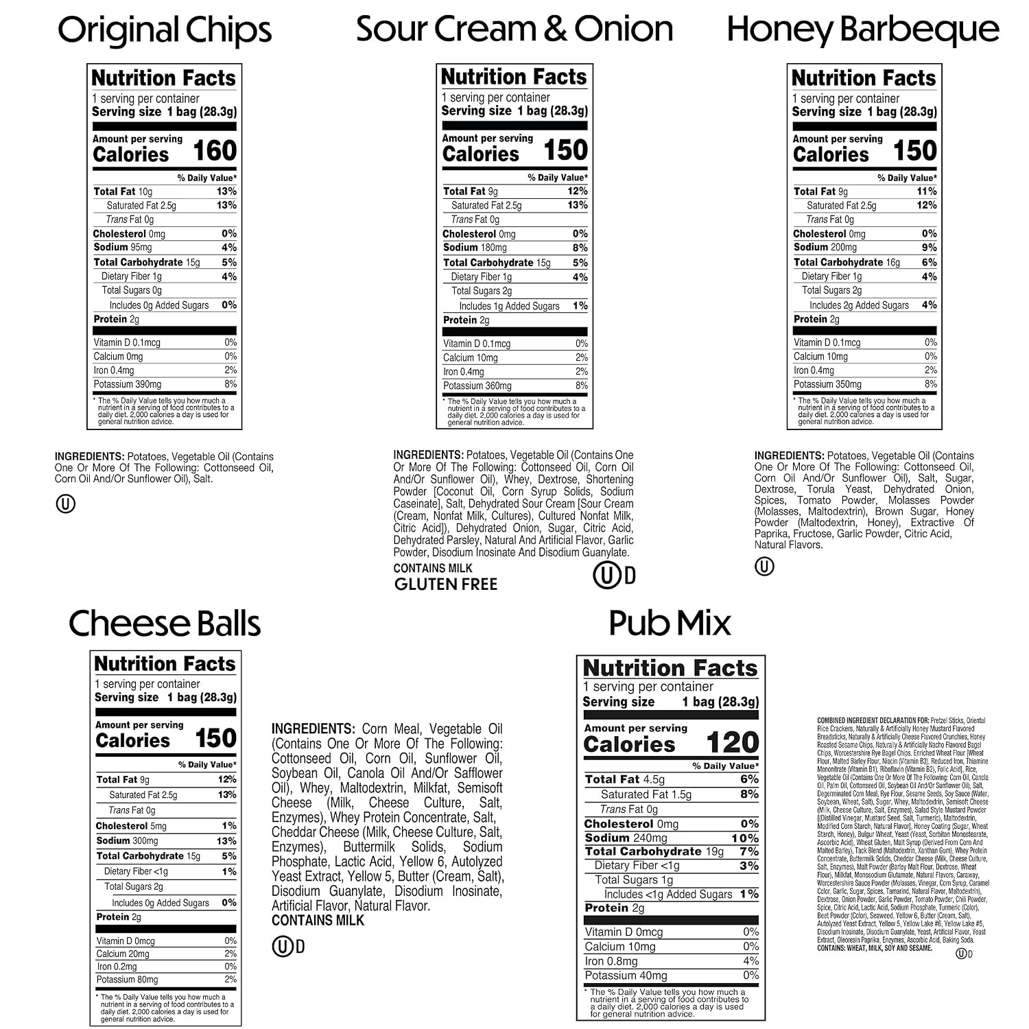 image:imageUtz Best of Utz 30 Count Snack Box Variety Pack of Classic Favorites Original Potato Chips Honey BBQ Cheese Balls Sour Cream amp Onion and Party Mix Single Serve Bags