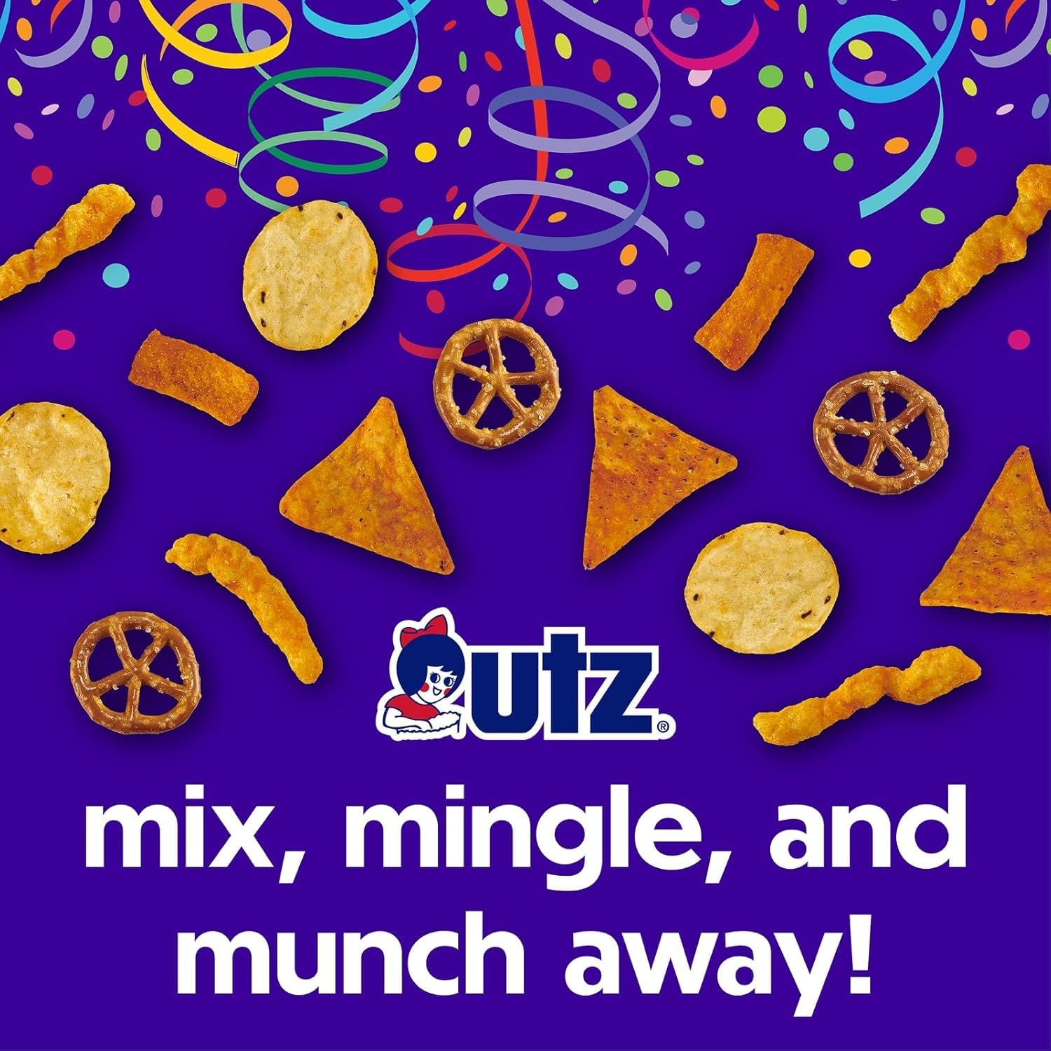 image:imageUtz Best of Utz 30 Count Snack Box Variety Pack of Classic Favorites Original Potato Chips Honey BBQ Cheese Balls Sour Cream amp Onion and Party Mix Single Serve Bags