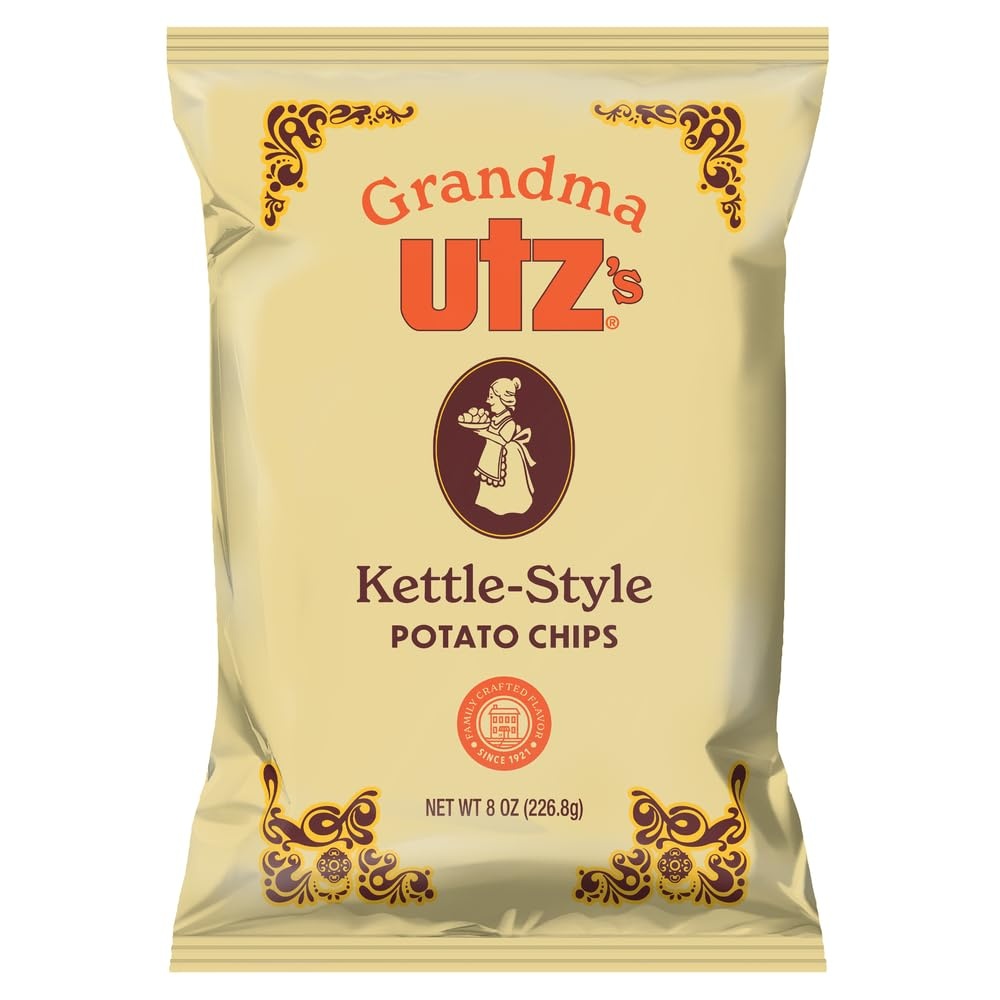 image:imageUtz Grandma Utz KettleStyle Potato Chips Original 8oz Bags 10 Count Case Pack OldFashioned Potato Chips Cooked in Lard for Classic Flavor amp CrunchClassic