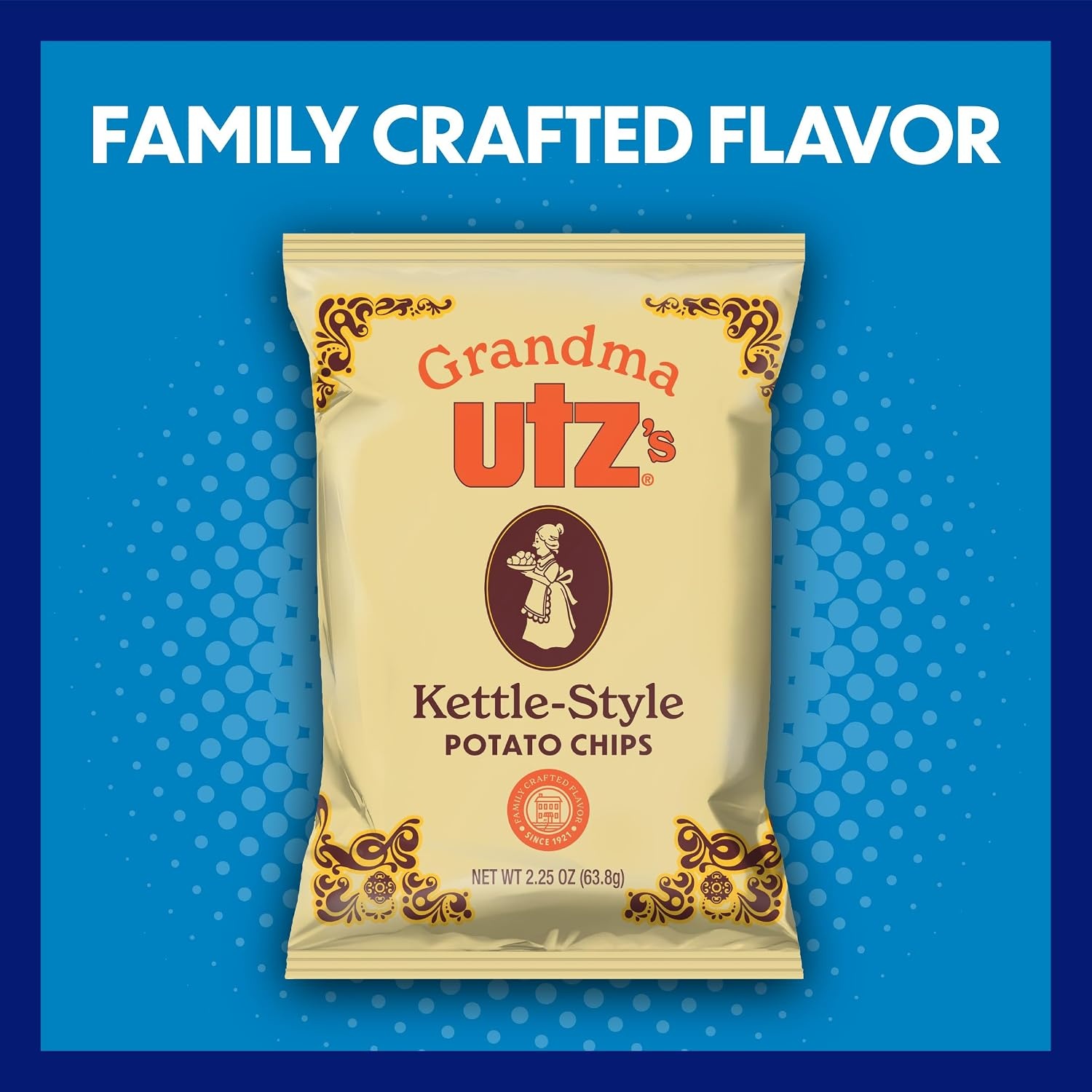 image:imageUtz Grandma Utz KettleStyle Potato Chips Original 8oz Bags 10 Count Case Pack OldFashioned Potato Chips Cooked in Lard for Classic Flavor amp CrunchClassic