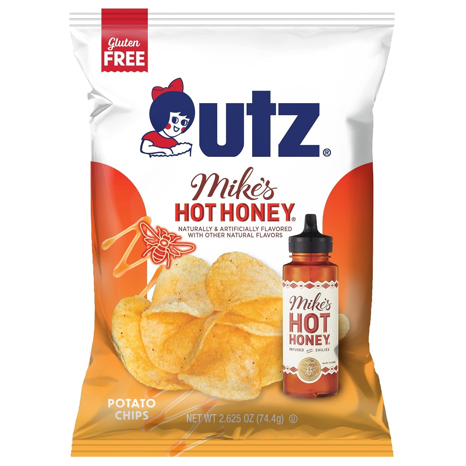 image:imageUtz Mikes Hot Honey flavored Potato Chips 2625oz 14 Count