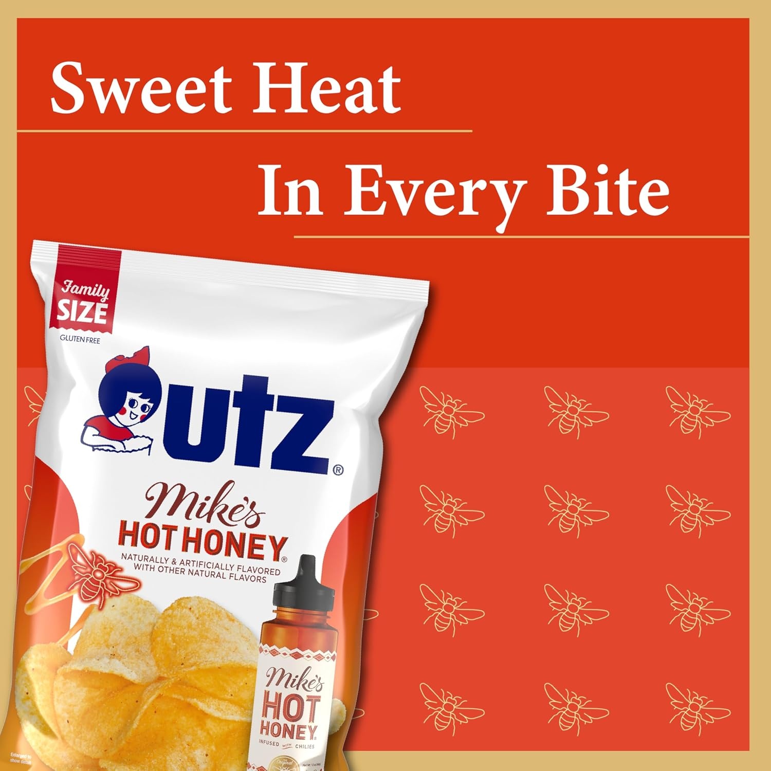 image:imageUtz Mikes Hot Honey flavored Potato Chips 2625oz 14 Count