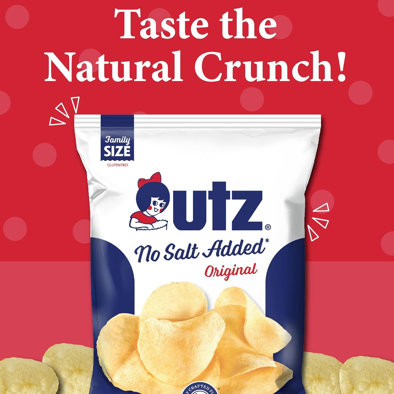 image:imageUtz No Salt Added Potato Chips 275 oz Bags 14 Count Classic Crunch with Simple Fresh Potato Flavor Snack Pack for Lunches Road Trips and Everyday Snacking