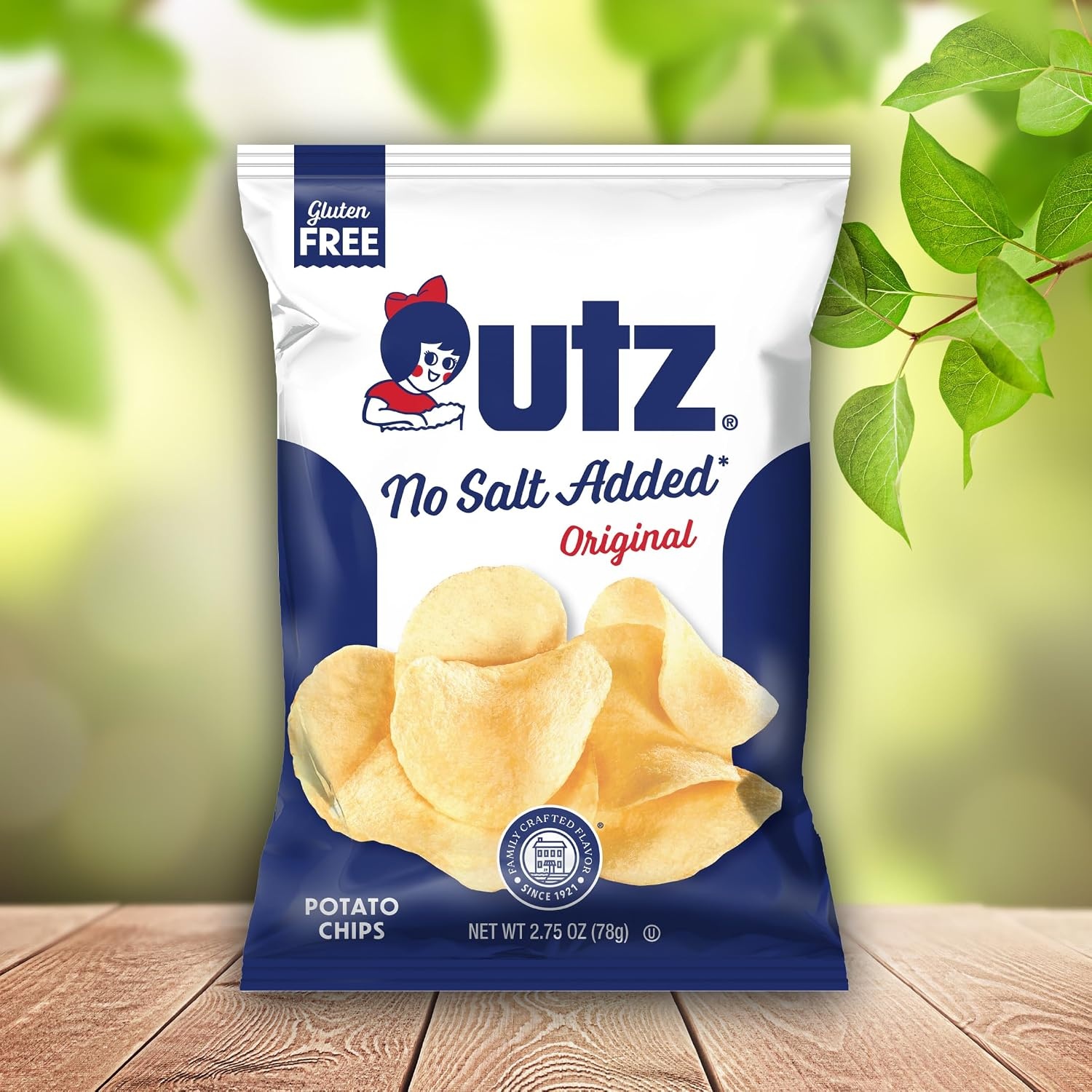 image:imageUtz No Salt Added Potato Chips 275 oz Bags 14 Count Classic Crunch with Simple Fresh Potato Flavor Snack Pack for Lunches Road Trips and Everyday Snacking