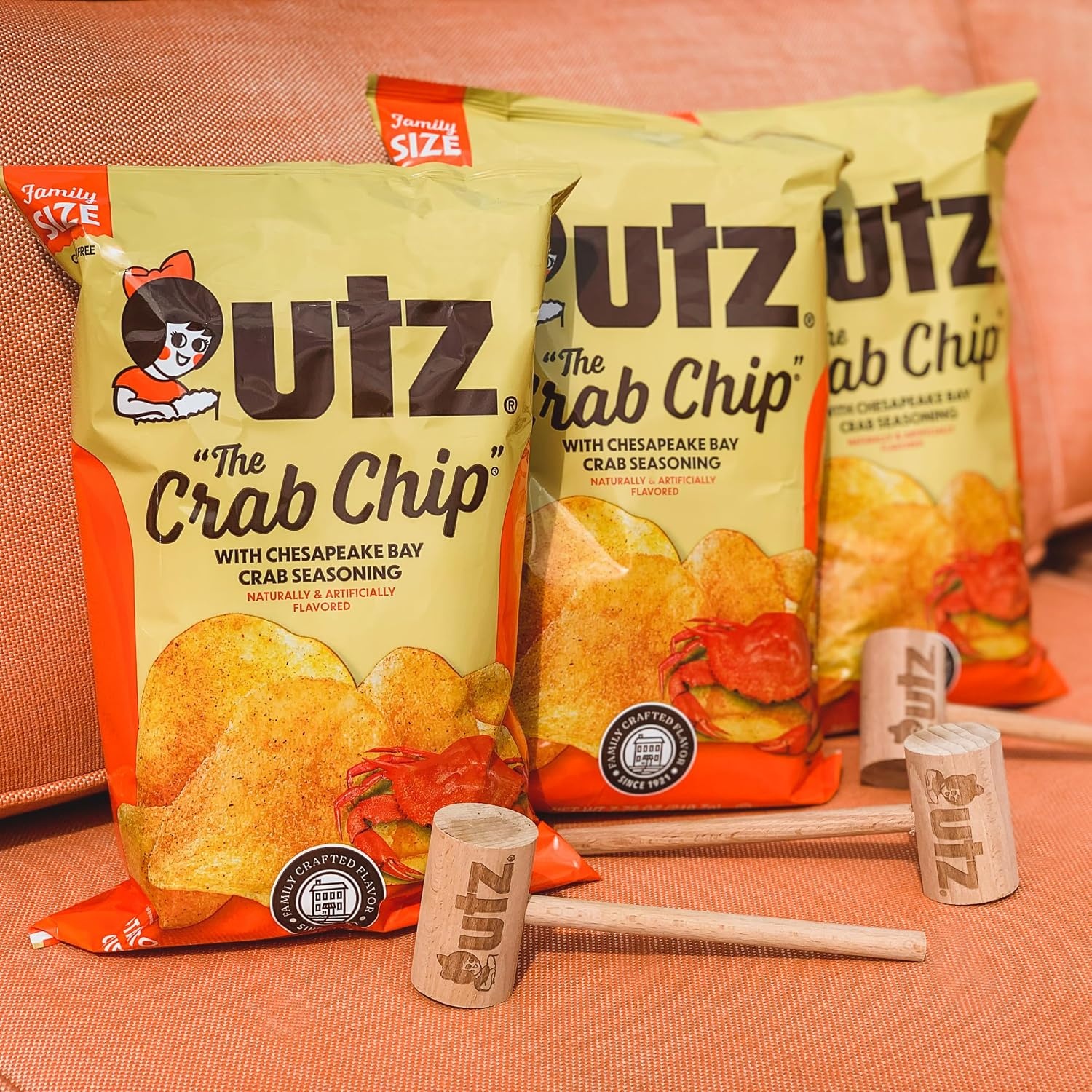image:imageUtz The Crab Chip Potato Chips 275 oz Bags 14 Count Chesapeake BayInspired Seasoning with Signature Crunch Snack Pack for Lunches Parties and Everyday Snacking