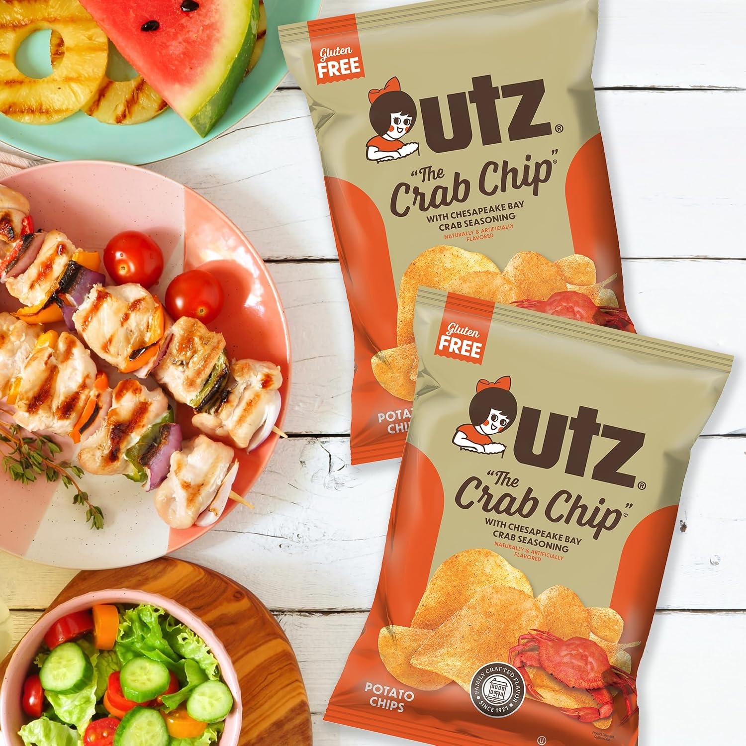 image:imageUtz The Crab Chip Potato Chips 275 oz Bags 14 Count Chesapeake BayInspired Seasoning with Signature Crunch Snack Pack for Lunches Parties and Everyday Snacking
