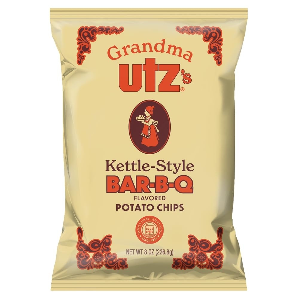 image:imageUtz Grandma Utz KettleStyle Potato Chips Original 8oz Bags 10 Count Case Pack OldFashioned Potato Chips Cooked in Lard for Classic Flavor amp CrunchBarbecue