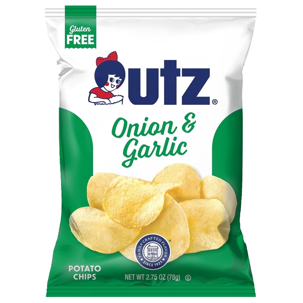 image:imageUtz Onion amp Garlic Potato Chips  275 oz Bags 14 Count  Savory and Zesty Flavor with Signature Crunch  Snack Pack for Lunches Parties and OntheGo Snacking