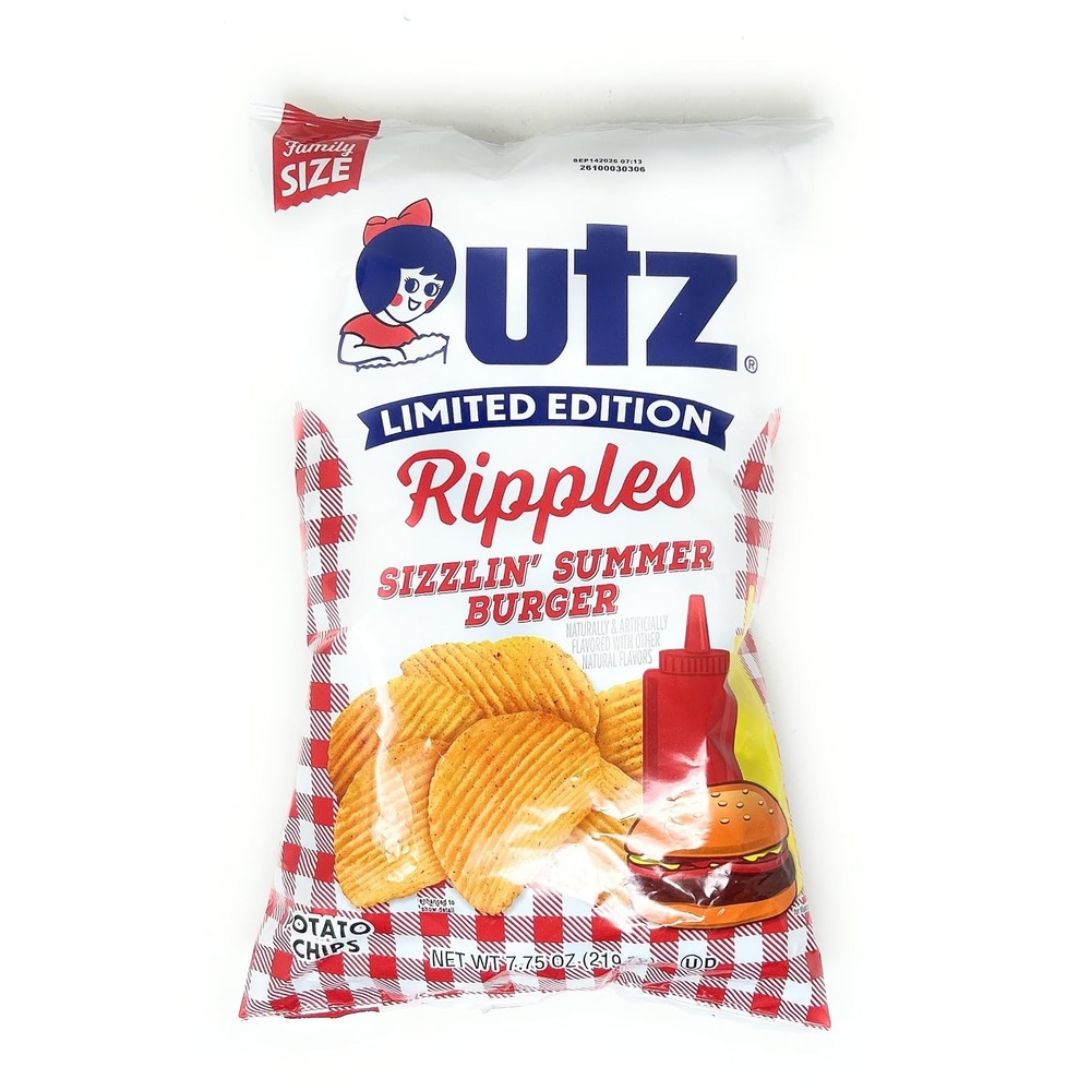 image:imageUtz Ripples Sizzlin Summer Burger Potato Chips 775oz  1 bag