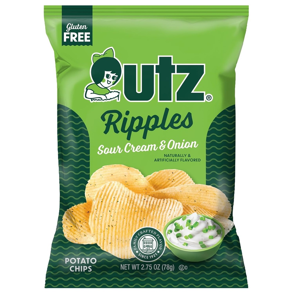 image:imageUtz Ripples Sour Cream amp Onion Potato Chips 275 oz Bags 14 Count Classic Creamy and Savory Flavor with Thick Rippled Crunch Snack Pack for Lunches and Parties