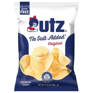 Utz No Salt Added Potato Chips – 2.75 oz Bags (14 Count) – Classic Crunch with Simple, Fresh Potato Flavor – Snack Pack for Lunches, Road Trips, and Everyday Snacking