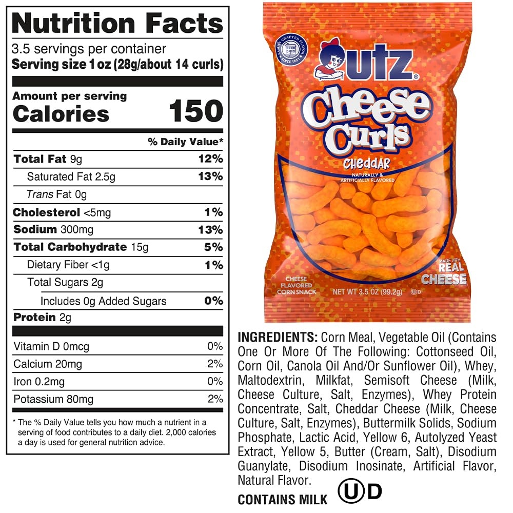 image:imageUtz Baked Cheese Curls 35 oz Bags 14 Count Light Crunchy and Cheesy Snack Pack Perfect for Lunches Parties and OntheGo Snacking