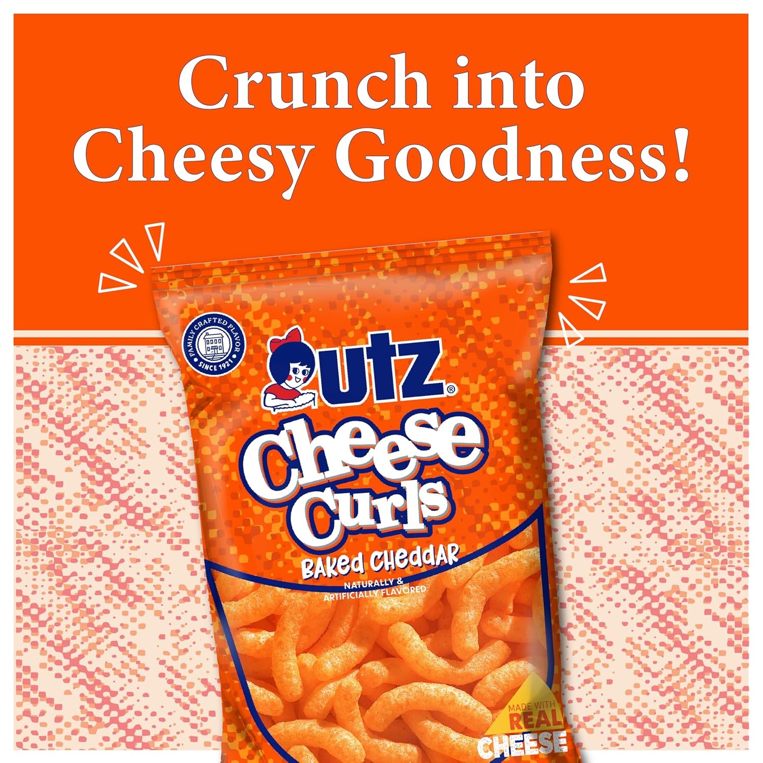 image:imageUtz Baked Cheese Curls 35 oz Bags 14 Count Light Crunchy and Cheesy Snack Pack Perfect for Lunches Parties and OntheGo Snacking