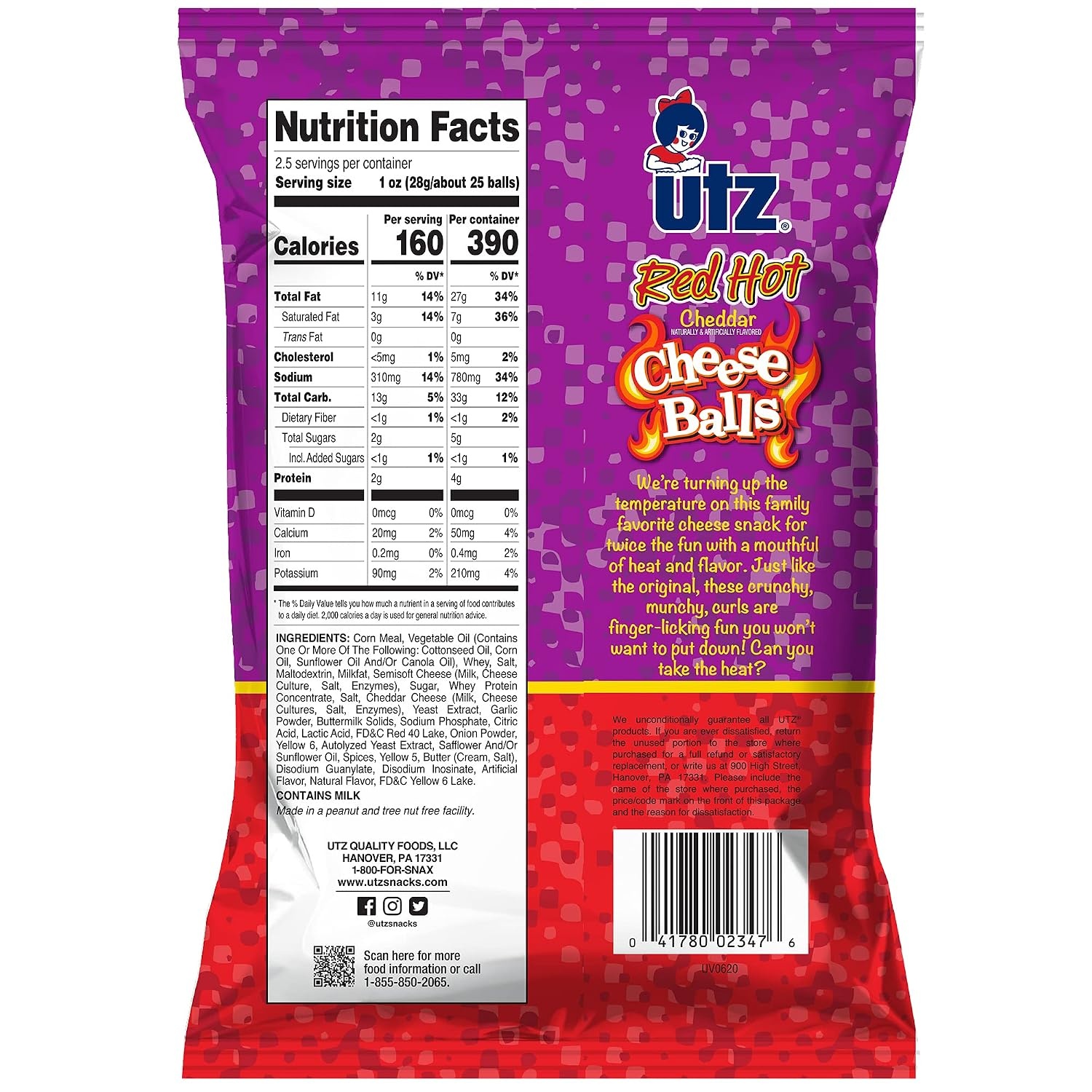 image:imageUtz Red Hot Cheese Balls 25 oz Pack of 5